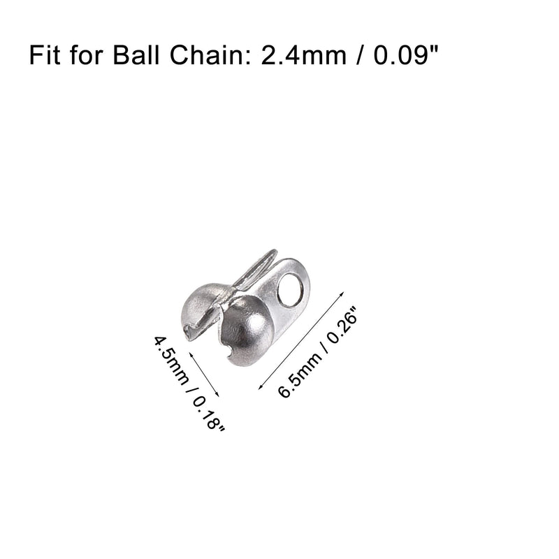 [Australia - AusPower] - uxcell Ball Chain Connector, Ball Clamshell Style Crimp Link Stainless Steel Connection 2.4mm 