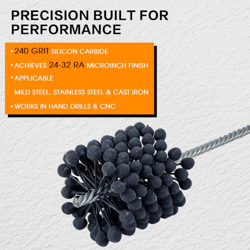 YCXCMAT 3-3/4 inch ball style engine cylinder hone, 240 grit flexible Flex Hone tool