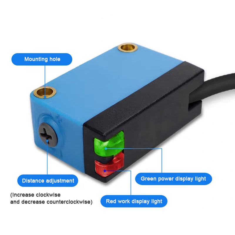 [Australia - AusPower] - 1 Pieces BGX-35N photoelectric Switch, Background Suppression Diffuse Photoelectric Sensor Detection Distance10-450MM, 12-24 VDC, NPN Output 1 