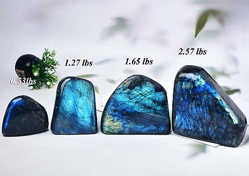 Large Labradorite Rock Polished Slab Block Healing Crystal Stone for Meditation Gift Home Decor 1.7-2.2 Pound Labradorite Block