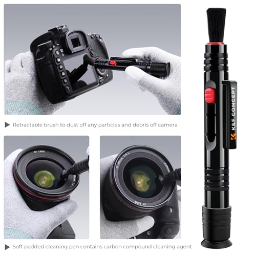 K&F CONCEPT Professional Lens Cleaning Pen X3,Carbon Head,Soft Brush 3