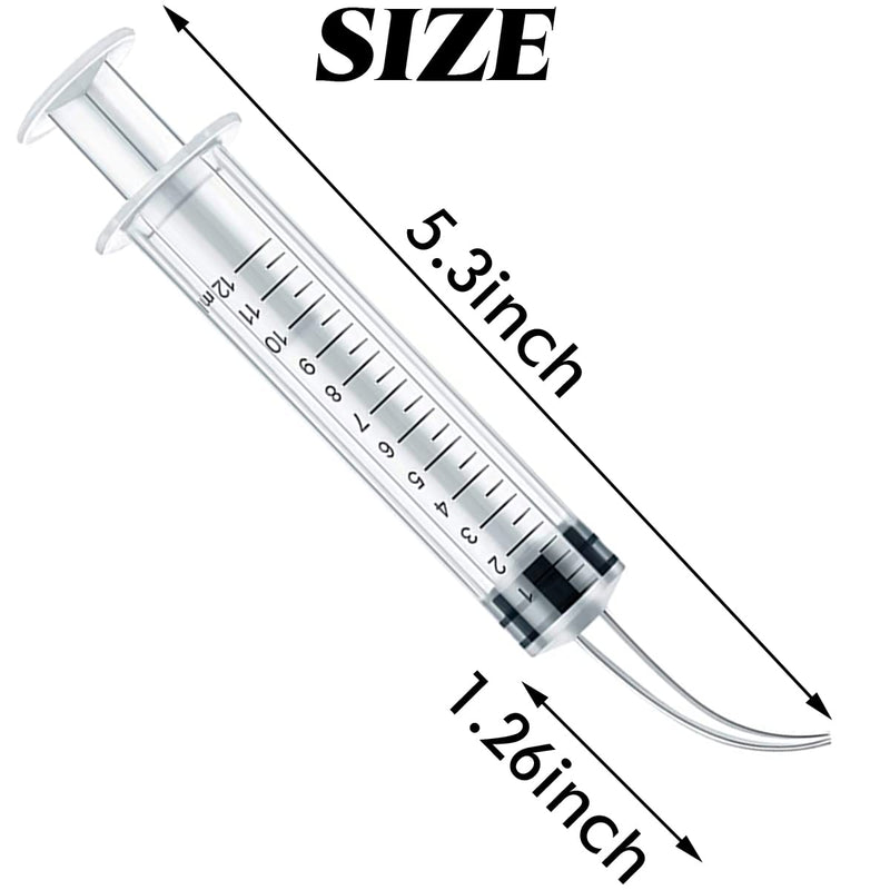 [Australia - AusPower] - 15PCS 12ml/cc Dental Syringe with Curved Tip & Measurement Disposable Graduated Dental Irrigation Syringe for Oral Dental Care, Tonsil Stones Removing, Lab, Feed Small Pet 