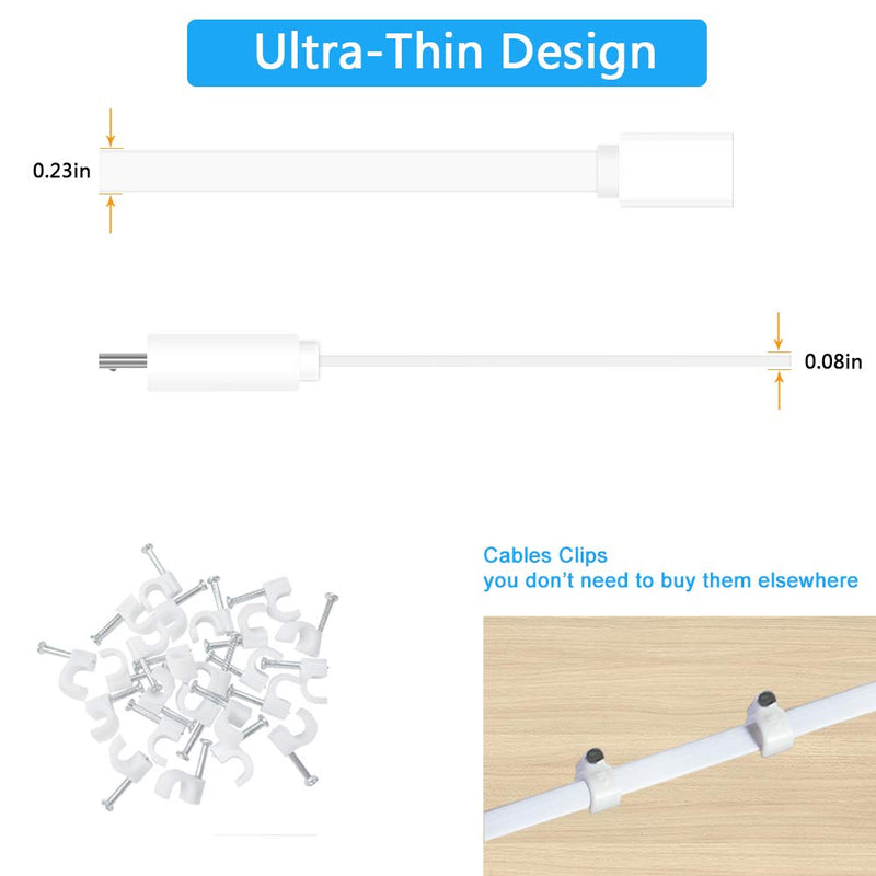 [Australia - AusPower] - 2 Pack 13FT Micro USB Extension Cable for Zmodo,Male to Female Extender Flat Power Cord Compatible for Wyze Cam v3 v2,Yi Camera,Oculus Go,Netvue,Nest Cam,Blink,Furbo Dog Home Security Camera 