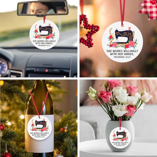 Sewing Gifts for Seamstress Quilting Gifts for Quilter Christmas Ornament Gift for Sewers and Quilters Seamstress Gift for Women Best Present for Sewers Ceramic Ornament Birthday Mother's Day Present