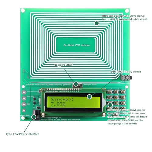 Schumann Frequency Generator 7.83 Hz, Schumann Wave Generator, Adjustable Frequency Generator, Adjustable Ultra Low Frequency for Office and Home Use