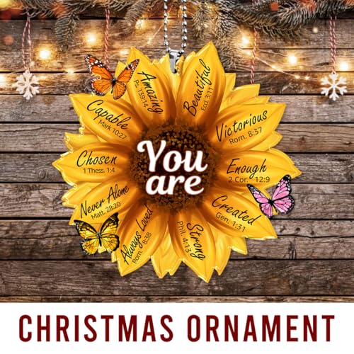 Sunflower Gifts for Women - Sunflower Car Rearview Mirror Hanging Accessories - Birthday, Christian Gifts for Women - Christmas Ornament & Car Hanging Decoration