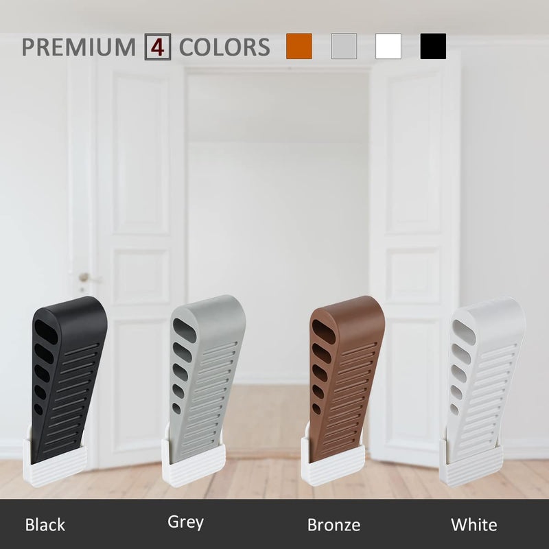 [Australia - AusPower] - JQK Rubber Door Stopper Wedge, Grey 2 Pack Soft TPR Premium Door Stops for Bottom of Heavy Duty Door on Tile, Concrete, Carpet, Wooden Floor, DSB61-GY-P2 Gray 