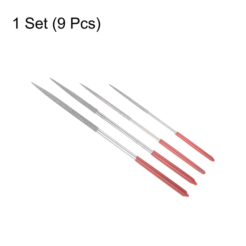 [Australia - AusPower] - sourcing map 4 Piece Tip Bead Reamer Flaring Set with Red Plastic Handles for Enlarge Holes 