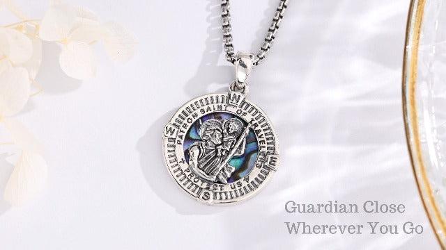St Christopher Necklace Saint Christopher Medal Pendant for Men
