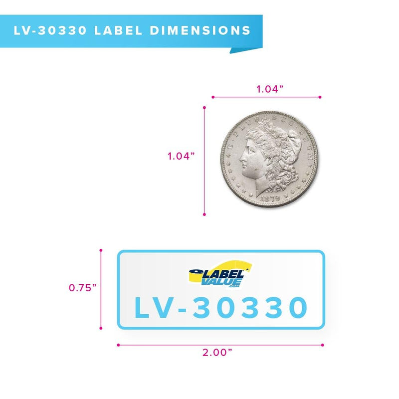 LabelValue LV-30330G 3/4" x 2" Green Return Address Direct Thermal Labels Compatible with Dymo 450 Series and Earlier LabelWriter Printers - 500 Labels Per Roll