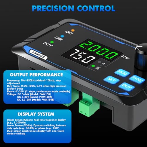 Signal Generator, PWM150 Dual Channel Signal Generator | Servo motor drive rectangular pulse with adjustable frequency