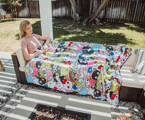Sanrio Hello Kitty And Friends Fleece Throw Blanket | Plush Soft Cover For Sofa, Bed | 54 x 72 Inches