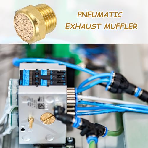 MECCANIXITY 3-piece pneumatic air compressor mufflers with 1/4-inch NPT 13mm male threads, sintered metal bodies