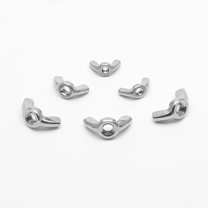 [Australia - AusPower] - 20 Pcs M5 Stainless Steel Wing Nuts, Fasteners Parts Hurrican Screws Hand Twist Tighten Ear Butterfly Nut Sliver Tone 