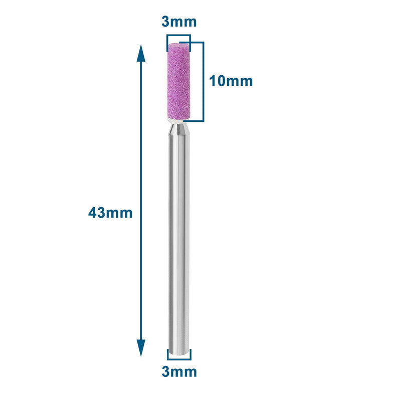 [Australia - AusPower] - ECSiNG 20-Piece Grinding Stone Bits, Rotating Whetstone Drill Bit Set Made of Corundum Grinding Stones Accessory Set Grinding Electric Saws, 3 mm Stone Diameter 3.0mm 