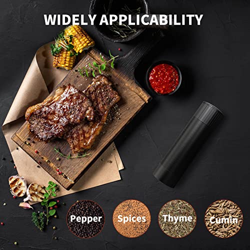 WhiteRhino Professional Pepper Grinder Mill with Top Button Lock,Heavy Duty High Output Aluminum Pepper Mill Refillable,Spice Grinder with Stainless Steel Burrs and Adjustable Coarseness Gift Set Top Button Lock Design