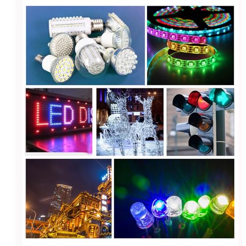 Pack of 100 5 mm RGB LED Diodes 3.0-3.4 V, 20 mA Slow Flashing LEDs, Multicolored Dynamic 5 mm LEDs for DIY, Lighting Project, Handmade