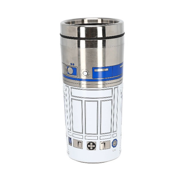 Paladone R2-D2 Travel Mug-Officially Licensed Star Wars Merchandise, Brushed Steel, Multi-Colour, 1 Count (Pack of 1)