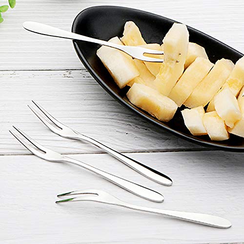 6Pcs Professional Escargot Forks, Mini Forks for Oyster and Shellfish, Appetizers Tasting Forks, Cocktail Fruit Forks (Pack of 2) silver (Pack of 2)