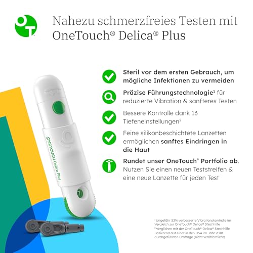 OneTouch Delica Plus Lancets for Blood Glucose Measurement I 30 Sterile Lancets 30 pieces (pack of 1)