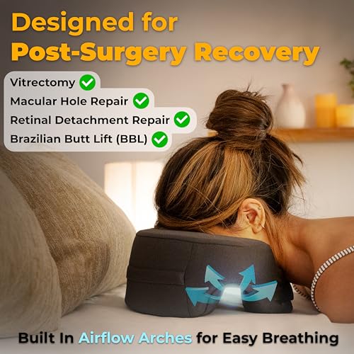 Faceplant Face Down Pillow - Adjustable Memory Foam Stomach Sleeping Pillow - Face Down Pillow after Eye Surgery - Massage Headrest for Bed - and Prone Cushion for Rest and Recovery Reimagined