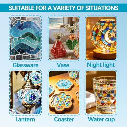 RESYNTR 500g mosaic grout powder for tile mosaics and DIY projects with mosaic tools langauge support