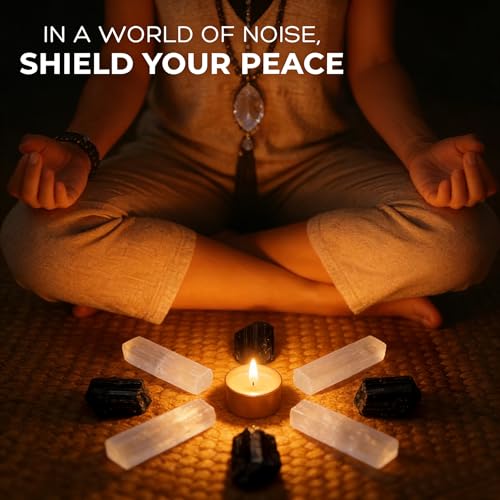 QINJIEJIE Protection Crystals Healing Stones Set 8 PCS Raw Crystal Crystal Home Protection