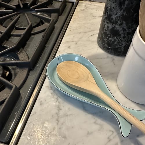 Fox Run Spoon Rest, Cute Whale Ceramic Spoon and Spatula Rest for Kitchen 4.7" x 9.2" x 2", Whale