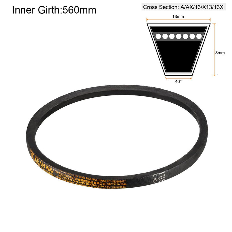[Australia - AusPower] - uxcell A22 Drive V-Belts 22" Inner Length 13mm Width 8mm Thick JIS Standard A-Section Rubber Drive Transmission Belt 22" 
