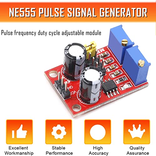 NE555 Pulse Rate Duty Cycle Adjustable Module Rectangular Rectangular Wave Signal Generator, Stepper Motor Driver Board Module NE555 Pulse Generator (Pack of 5)