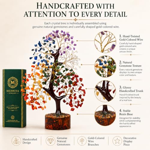 7 Chakra Crystal Tree, Handcrafted Natural Gemstone
