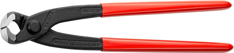 KNIPEX 99 01 220 EAN Concreters' Nipper (Concreter's Nippers or Fixer's Nippers) black atramentized plastic coated 220 mm | Plastic coated 220 mm Red Plastic Coated Handles
