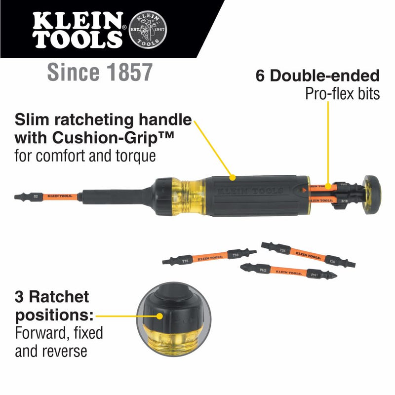 [Australia - AusPower] - 13"-1 Ratcheting Impact Rated Screwdriver Impact Rated Bits 