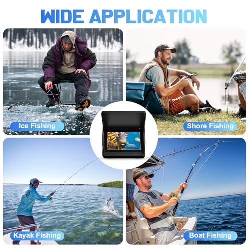 Underwater Fishing Camera, 5-Inch IPS 1080 HD 100FT for Ice Fishing