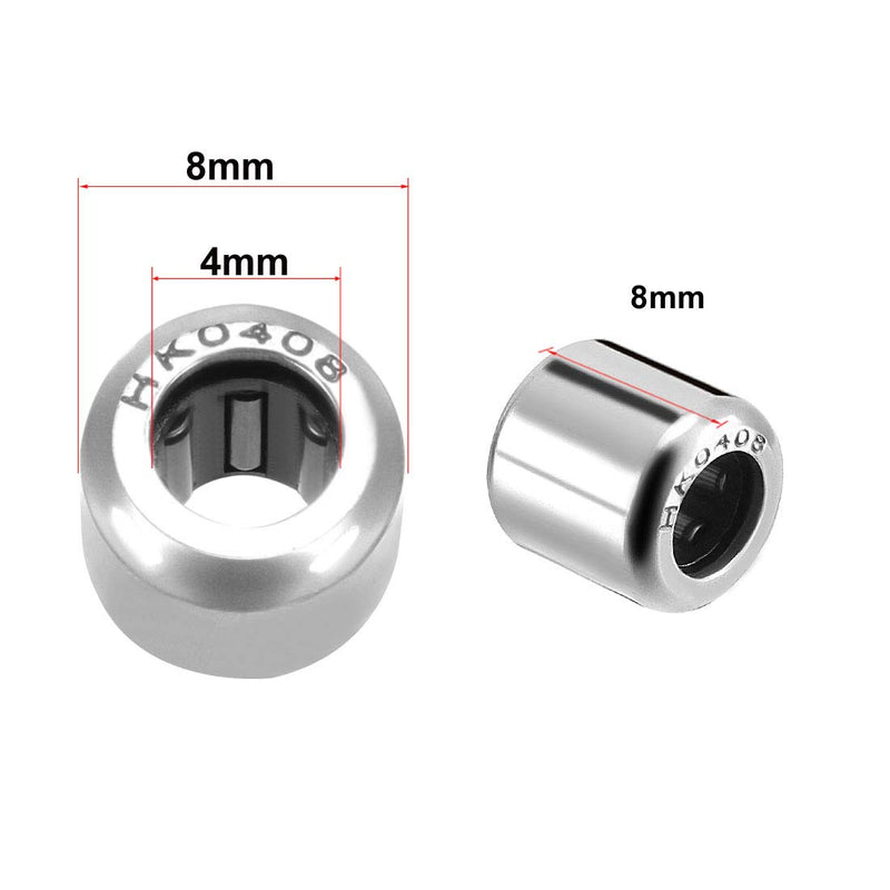 [Australia - AusPower] - uxcell HK0408 Drawn Cup Needle Roller Bearings, Open End, 4mm Bore Dia, 8mm OD, 8mm Width (Pack of 10) 4x8x8mm 