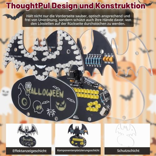 Soldering Kit, Bat LED Light Soldering Exercise Kit, DIY Electronic Kits for Beginners, Teaching and Learning Training, DIY Soldering Project, LED Lamps Kit, for STEM Fans