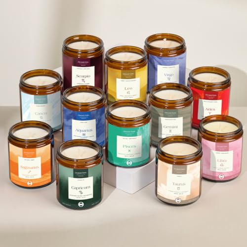 Aquarius Zodiac Candle 9oz Astrology Gift for Women Birthday Candle Aquarius