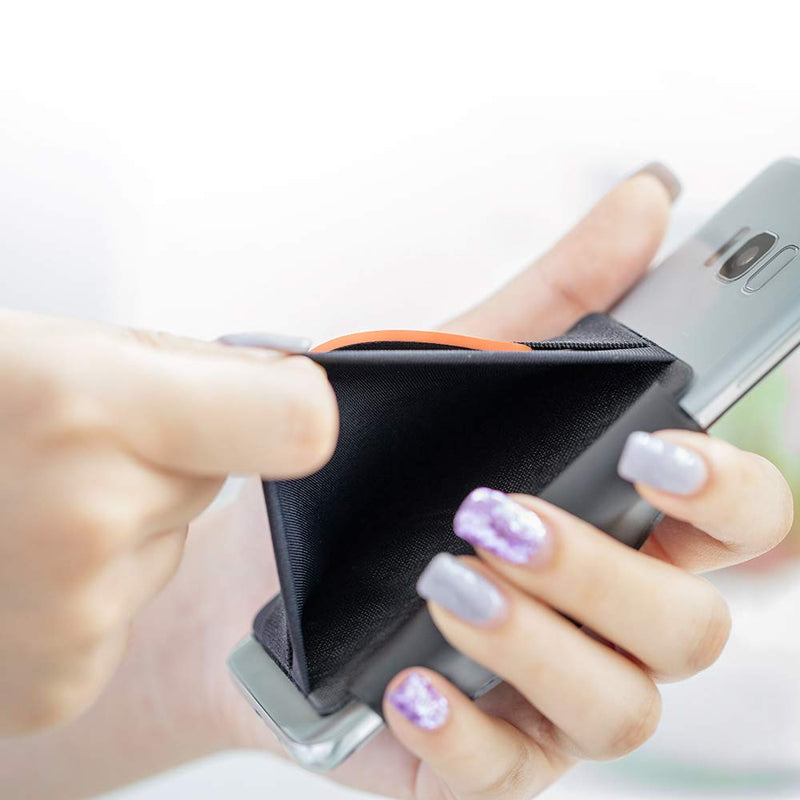 [Australia - AusPower] - Sinjimoru Phone Grip Card Holder with Phone Stand, Secure Stick on Wallet for iPhone with Kickstand for Table. Sinji Pouch B-Grip Silicone Teal 