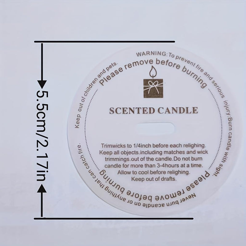 YiJiaXiang Round Scented Candle Warning Safety Stickers, Clear Labels with Candle Care Instructions, Please Remove Before Burning (100, Diameter 5.5cm) Diameter 2.17 inches 100