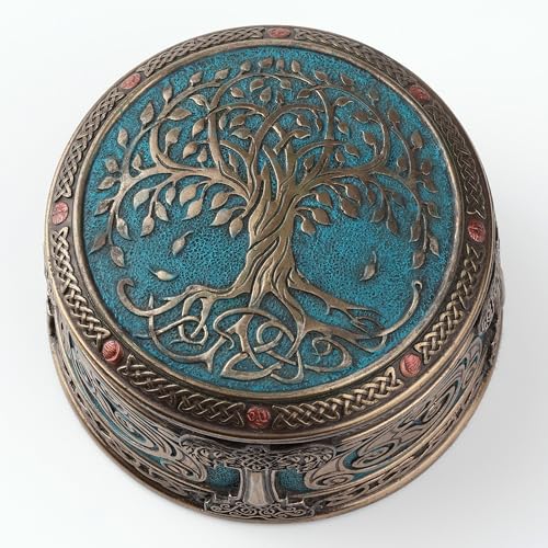 Veronese Design 4 Inch Spiritual Tree of Life Cold Cast Resin Bronze Finish Trinket Jewelry Box