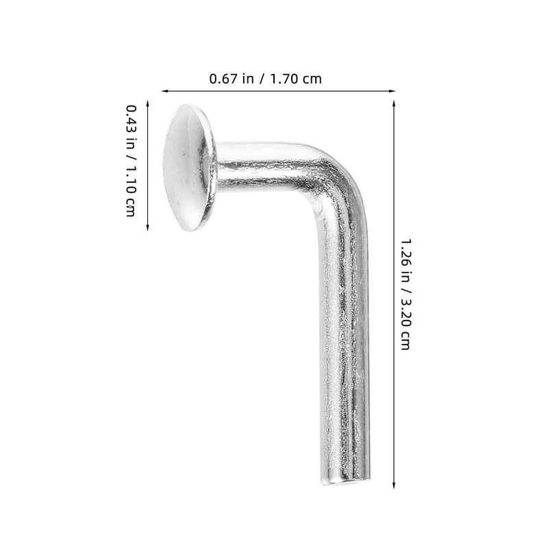 [Australia - AusPower] - Universal Pallet Rack Drop Pin: 100 Pcs M5x5mm Heavy Duty J Bolt Safety Clip, Cross Beam Locker Drop Pin for Warehouse, Home Silver 3.20X1.70X1.10CM 