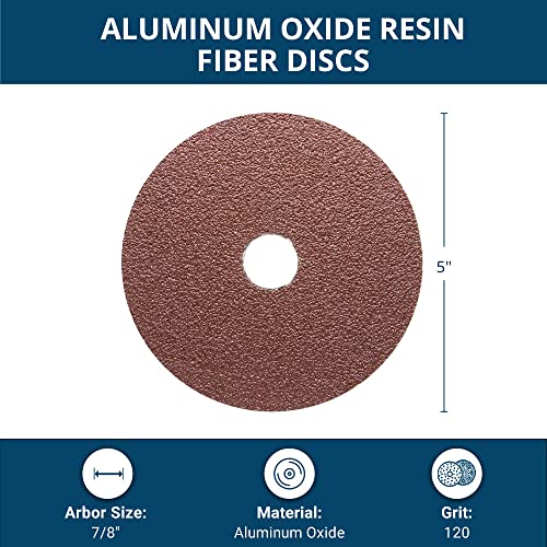 Benchmark Abrasives 5-inch 120-grit resin fiber sanding discs, 25-count package