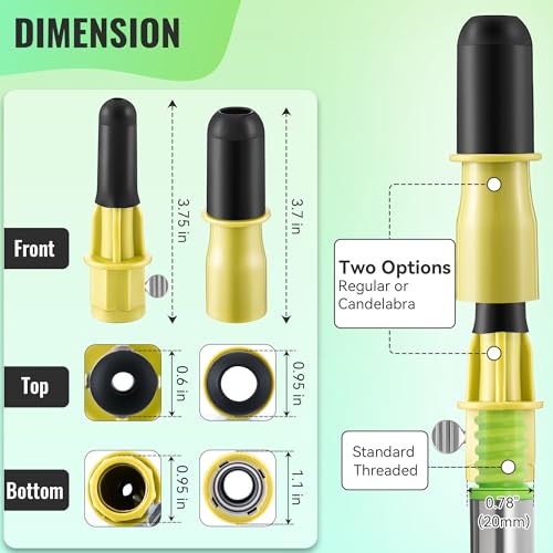 Dreyoo 4-piece light bulb changer set with yellow suction cup and cage changer tools