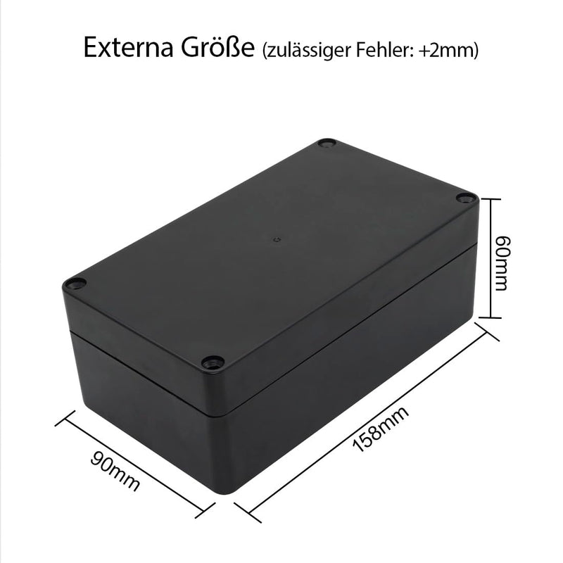 [Australia - AusPower] - LeMotech Project Box ABS Plastic Distribution Box IP65 Waterproof Electrical Boxes Universal Housing Black Outer Size 158 x 90 x 60 mm (Pack of 1) 158x90x60mm(1 Stück) 