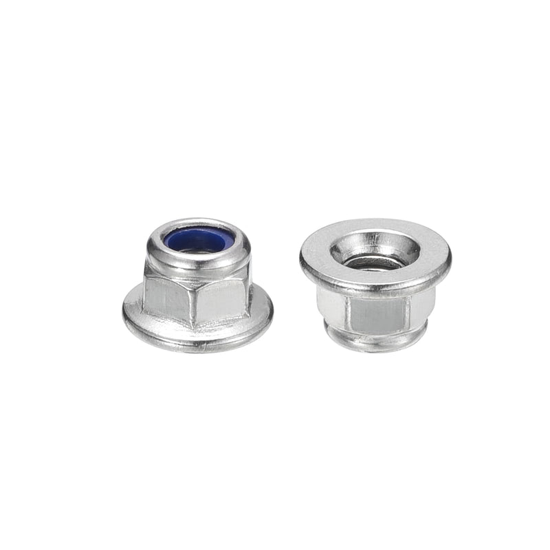[Australia - AusPower] - uxcell M5x0.8mm Flange Nylon Insert Lock Nuts, 30Pcs 304 Stainless Steel Hex Lock Nuts Self Locking Nuts for Industrial Construction Fasteners, Silver M5-0.8 30 