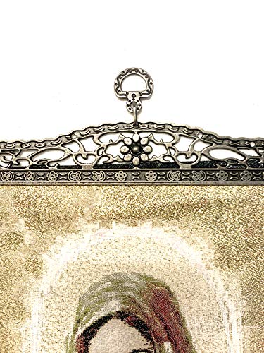 Religious Icon - Holy Saint Mary Blessed Virgin - Sacred Heart - Wall Hanging Tapestry Banner Large Art Decor - Christian Orthodox Catholic Cross - 16 x 8 inch - Ideal Christmas