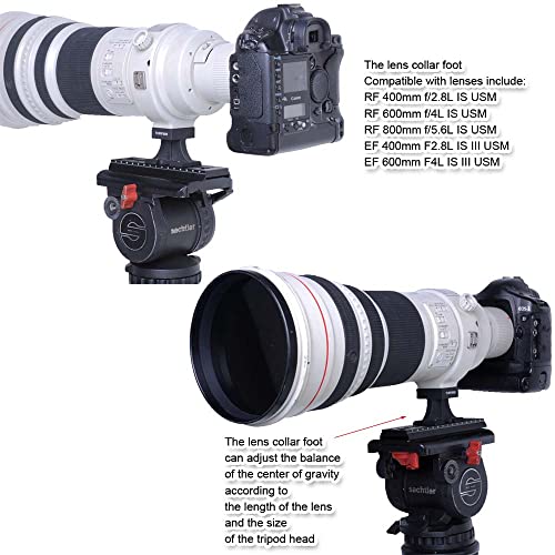 iShoot Lens Collar Foot Tripod Mount Ring Base Compatible with Canon RF 400mm f/2.8L is USM, RF 600mm f/4L is USM & RF 800mm f/5.6L is USM, Support Stand Compatible with Manfrotto Sachtler Fluid Head