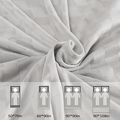 Topcee Cooling Blanket, Summer Cooling Blankets for Hot Sleepers, Arc-Chill Q-Max>0.5 Cool Fiber, Oeko-TEX 100% Certified, Soft, Breathable, Double-Side Bed Throw,Keep Cool for Adults Kids 90"x90" Grey-new 90"x90"