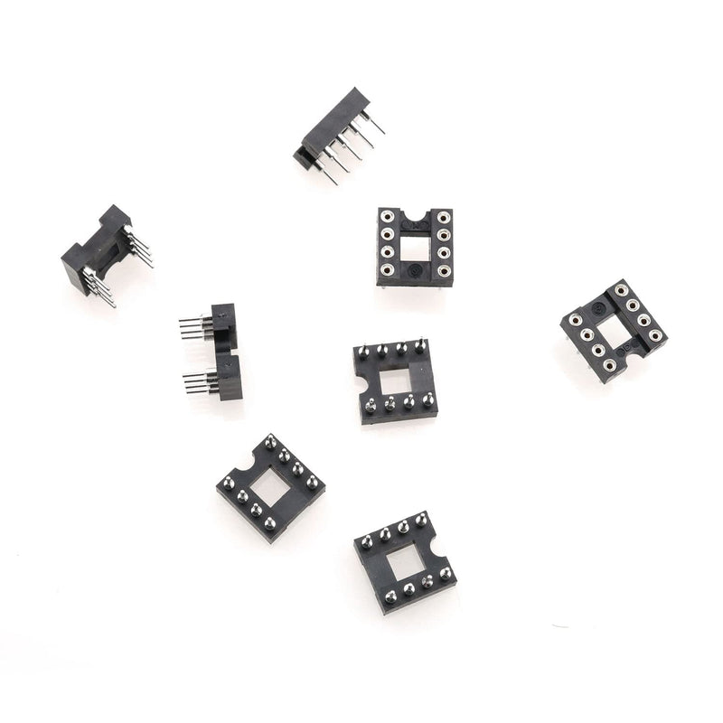 [Australia - AusPower] - IC Socket 20PCS 2.54mm Pitch 7.6 Row Pitch 2 Row 8 Round Pins Soldering DIP IC Chip Socket Adaptor 