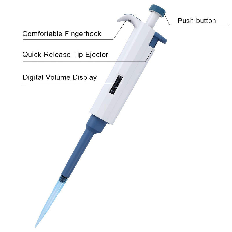Adjustable Pipettor Pipette Micropipette High-Accurate MicroPipette Variable Volume Pipette 100ul-1000ul 100-1000ul